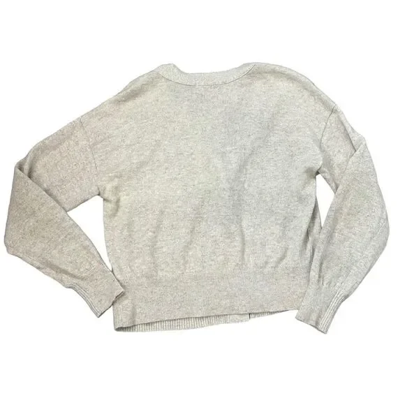 Everlane Womens Cropped Cashmere Cardigan Sweater Oatmeal Gray Canvas Heather S - Picture 10 of 15
